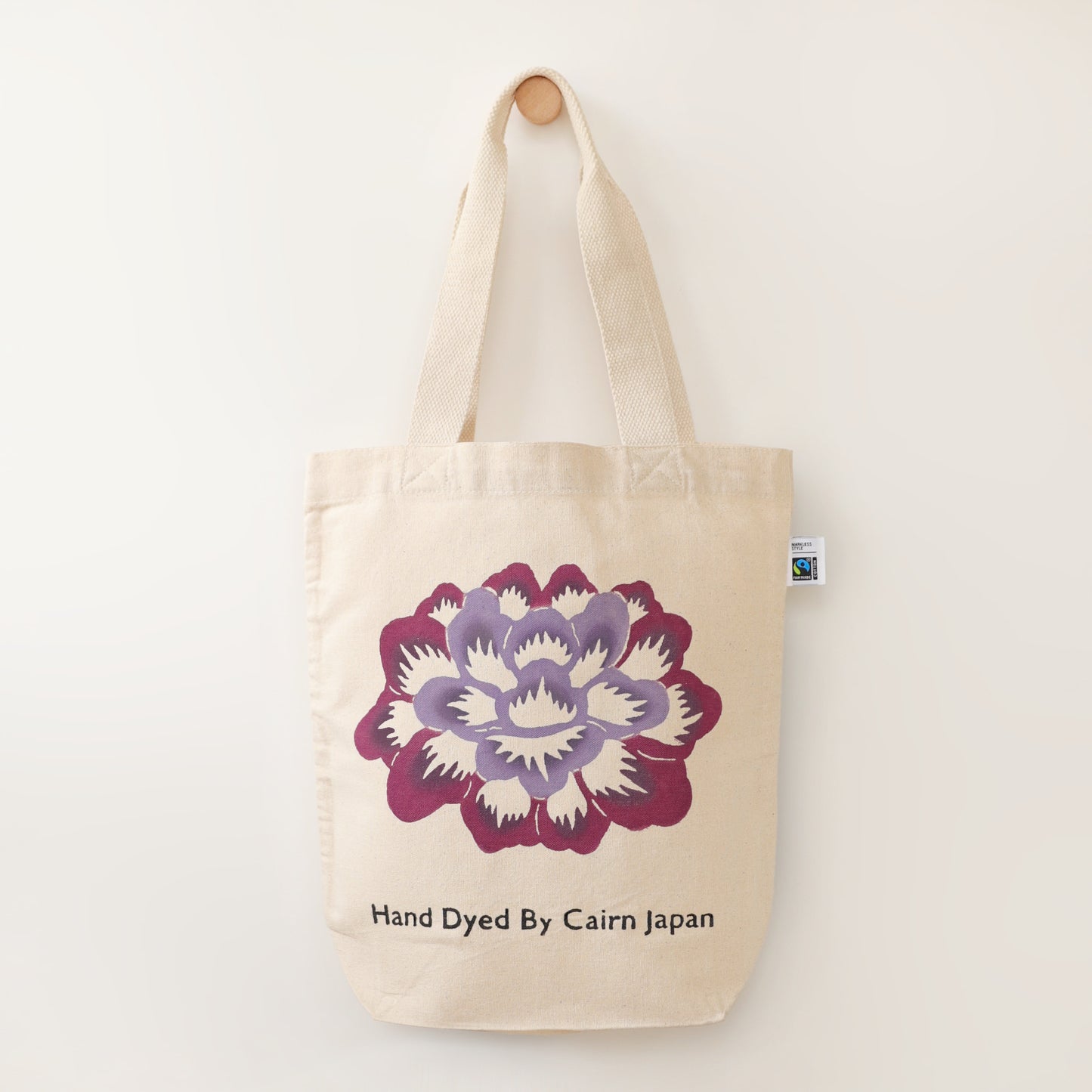 Fairtrade OrganicCotton Totebag PEONY - WISTERIA & PURPLISH RED | 牡丹柄 - 藤と赤紫