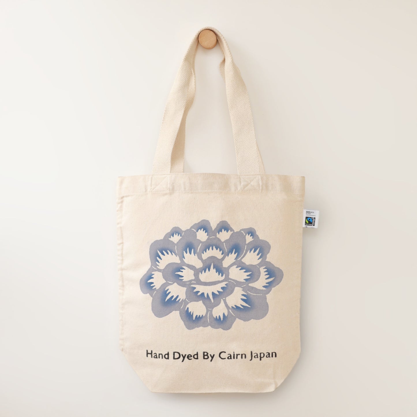 Fairtrade OrganicCotton Totebag PEONY - BLUE GRAY | 牡丹柄 - 青灰