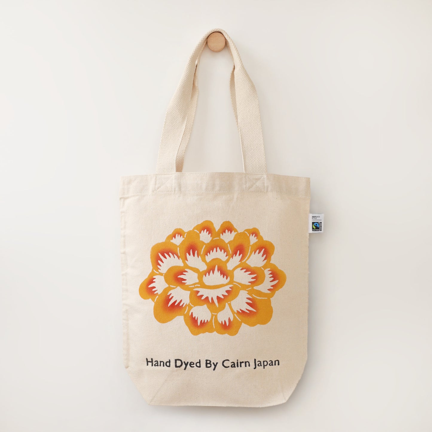 Fairtrade OrganicCotton Totebag　PEONY - YELLOW  |  牡丹柄 - 黄色