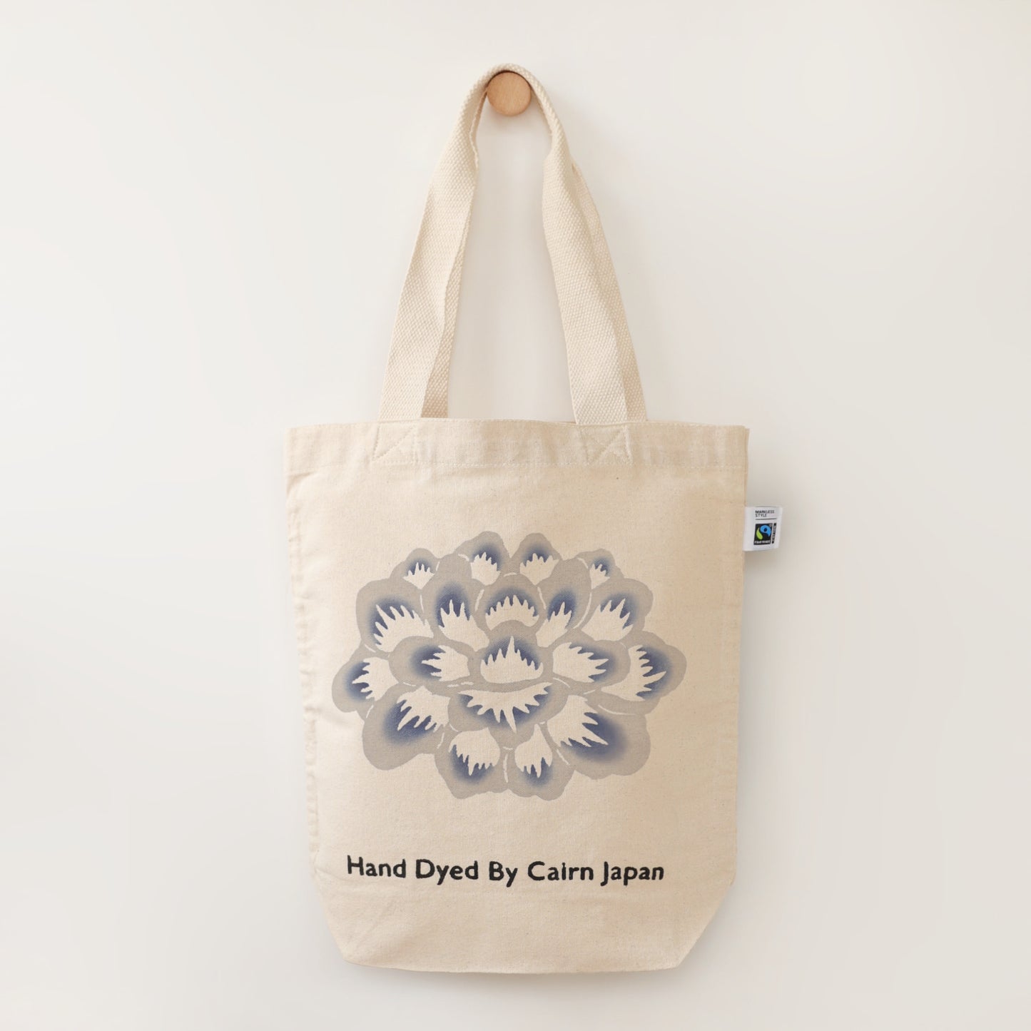 Fairtrade OrganicCotton Totebag　PEONY - GRAY  |  牡丹柄 - 灰