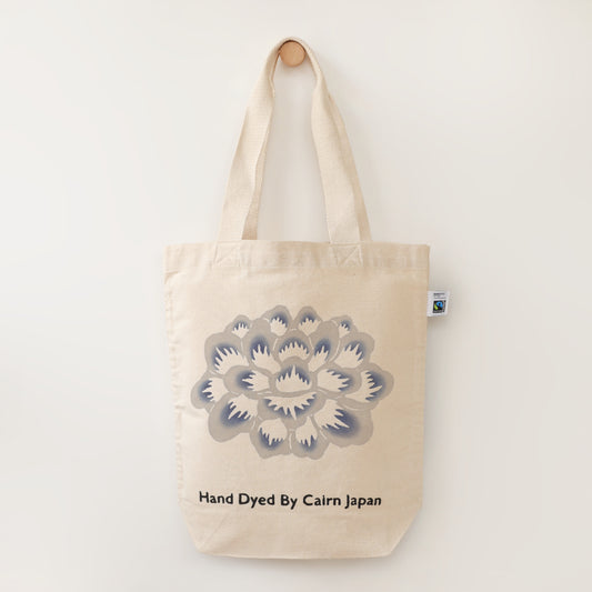 Fairtrade OrganicCotton Totebag　PEONY - GRAY  |  牡丹柄 - 灰