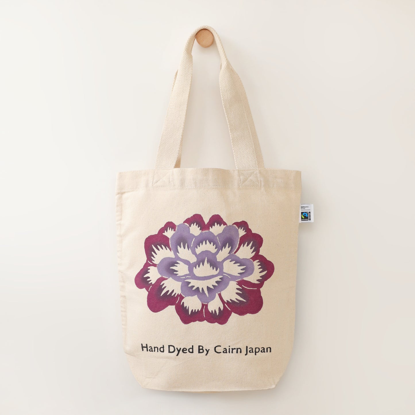 Fairtrade OrganicCotton Totebag　PEONY - WISTERIA & PURPLISH RED  |  牡丹柄 - 藤と赤紫